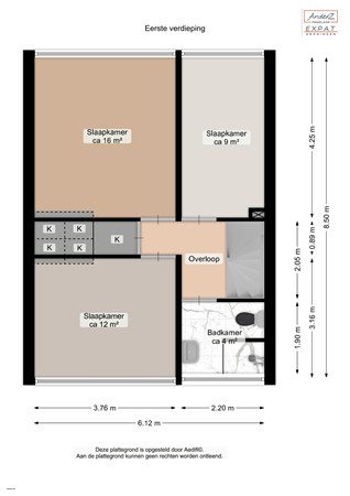 Floorplan - Berilstraat 16, 9743 HX Groningen